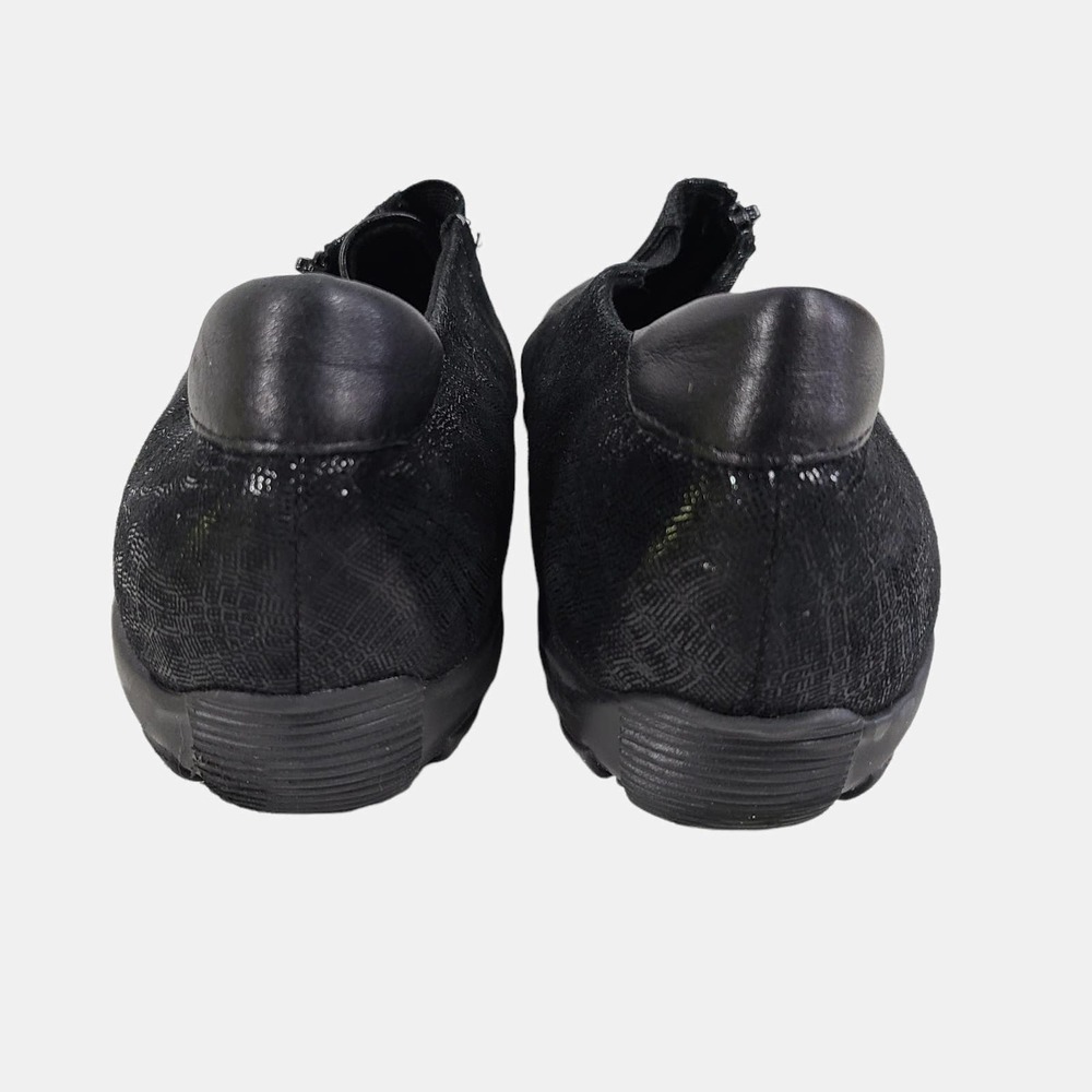 Vaneli Sport Front Zip Sneaker Nubuck Reptile Leather Comfort Shoes Black 9 - Picture 4 of 9